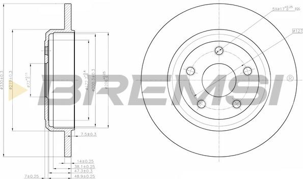 Bremsi CD8096S - Disque de frein cwaw.fr