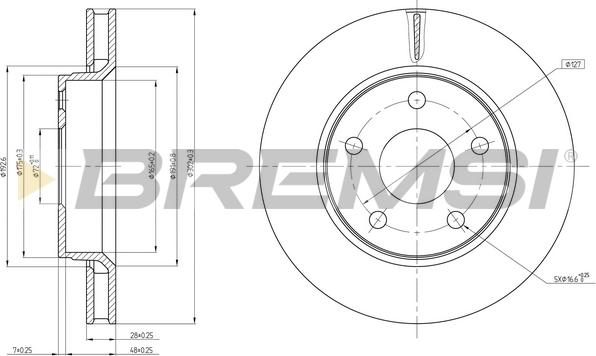 Bremsi CD8098V - Disque de frein cwaw.fr