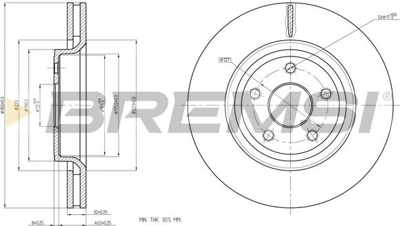 Bremsi CD8097V - Disque de frein cwaw.fr