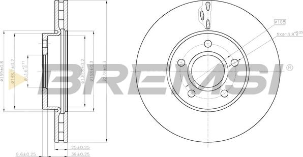 Bremsi CD8062V - Disque de frein cwaw.fr