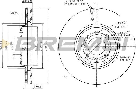 Bremsi CD8011V - Disque de frein cwaw.fr