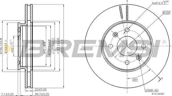 Bremsi CD8089V - Disque de frein cwaw.fr