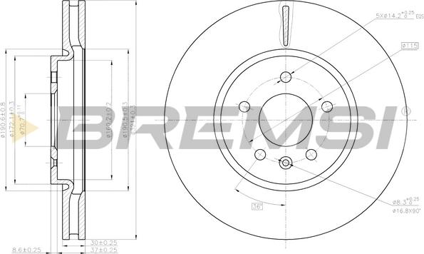 Bremsi CD8191V - Disque de frein cwaw.fr