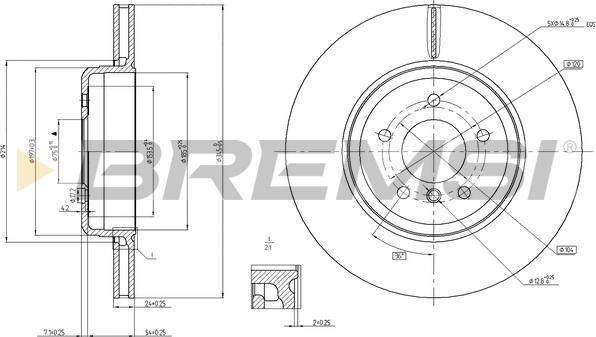 Bremsi CD8154V - Disque de frein cwaw.fr