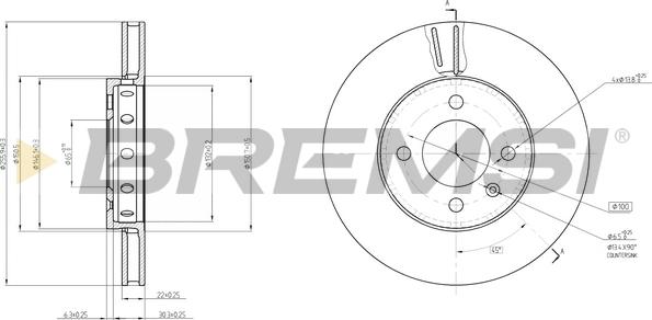 Bremsi CD8184V - Disque de frein cwaw.fr