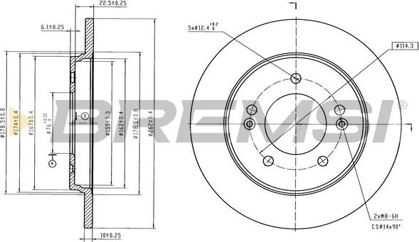 Bremsi CD8848V - Disque de frein cwaw.fr