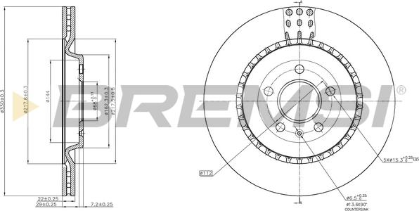 Bremsi CD8383V - Disque de frein cwaw.fr