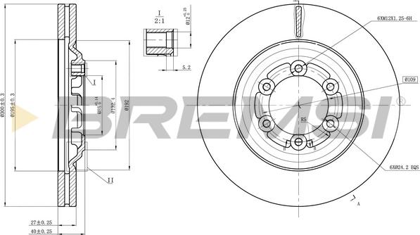 Bremsi CD8372V - Disque de frein cwaw.fr