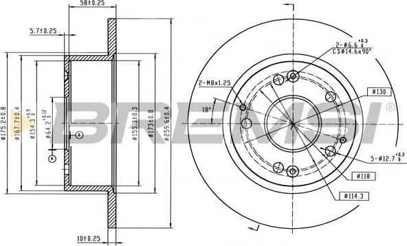 Bremsi CD8259S - Disque de frein cwaw.fr