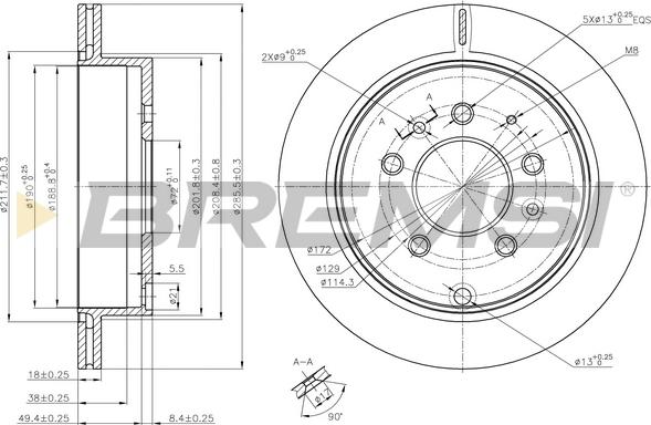 Bremsi CD8261V - Disque de frein cwaw.fr