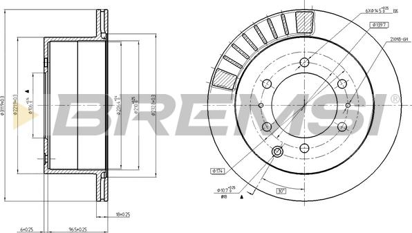 Bremsi CD8215V - Disque de frein cwaw.fr