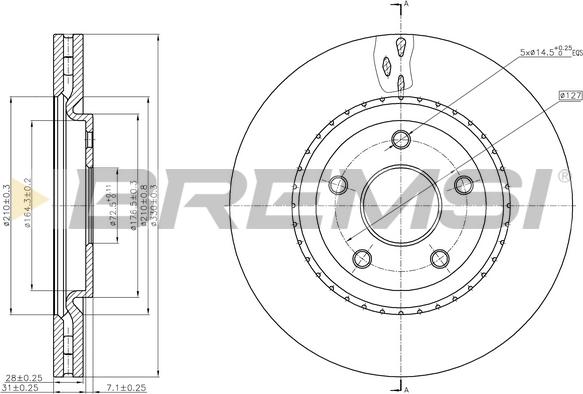 Bremsi CD8216V - Disque de frein cwaw.fr