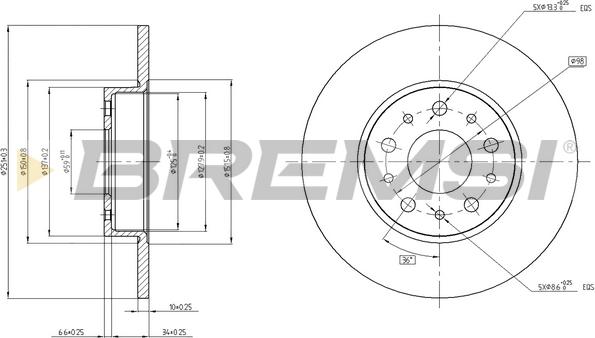 Bremsi CD8286S - Disque de frein cwaw.fr