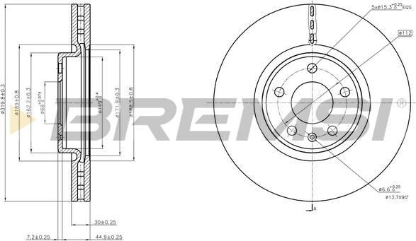 Bremsi CD7996V - Disque de frein cwaw.fr