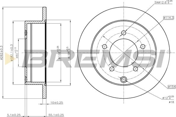 Bremsi CD7986S - Disque de frein cwaw.fr