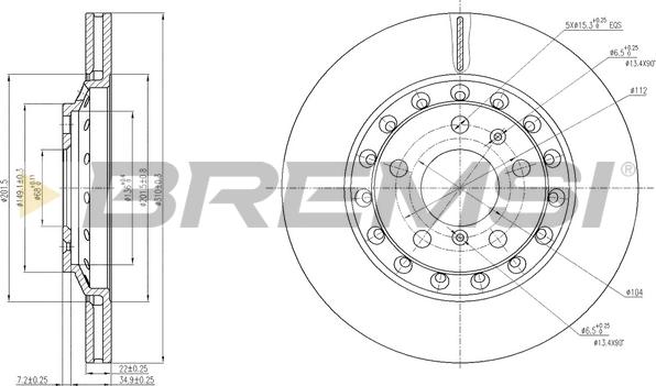 Bremsi CD7934V - Disque de frein cwaw.fr