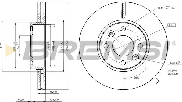 Bremsi CD7978V - Disque de frein cwaw.fr