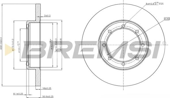 Bremsi CD7977S - Disque de frein cwaw.fr