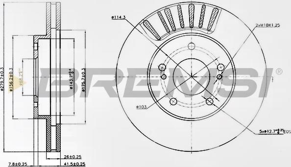 Bremsi CD7494V - Disque de frein cwaw.fr