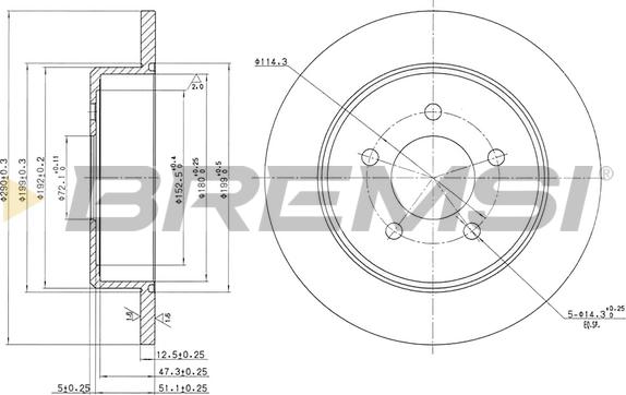 Bremsi CD7492S - Disque de frein cwaw.fr