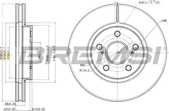 Bremsi CD7446V - Disque de frein cwaw.fr