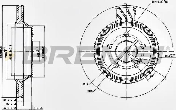 Bremsi CD7457V - Disque de frein cwaw.fr