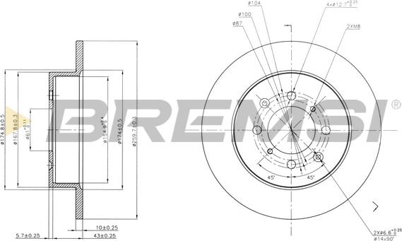 Bremsi CD7466S - Disque de frein cwaw.fr