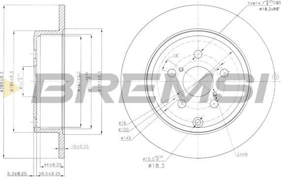 Bremsi CD7406S - Disque de frein cwaw.fr