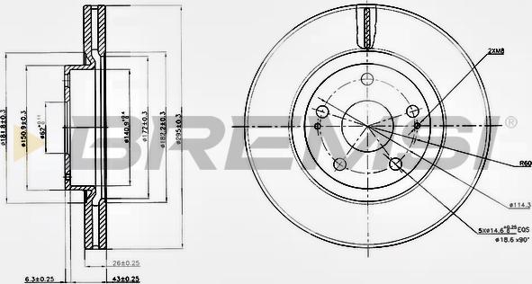 Bremsi CD7401V - Disque de frein cwaw.fr