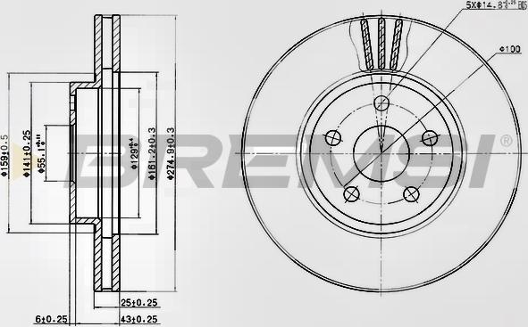 Bremsi CD7484V - Disque de frein cwaw.fr