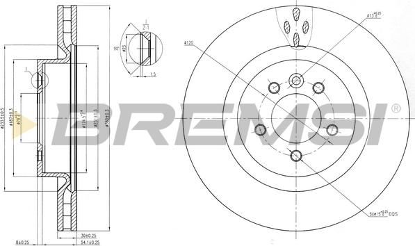 Bremsi CD7434V - Disque de frein cwaw.fr