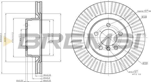 Bremsi CD7436V - Disque de frein cwaw.fr