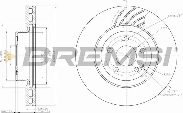 Bremsi CD7595V - Disque de frein cwaw.fr