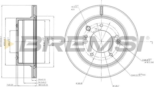 Bremsi CD7543V - Disque de frein cwaw.fr