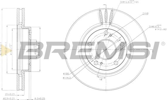 Bremsi CD7557V - Disque de frein cwaw.fr