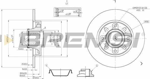 Bremsi CD7561S - Disque de frein cwaw.fr