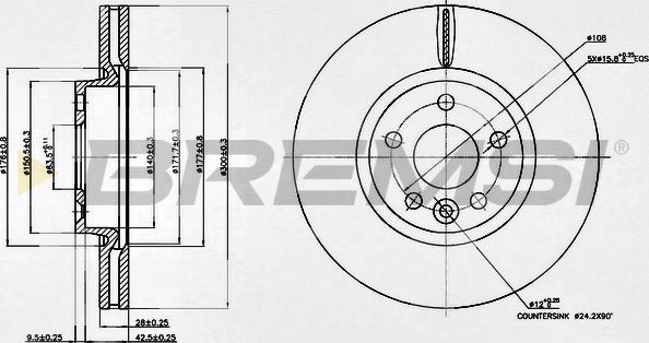 Bremsi CD7567V - Disque de frein cwaw.fr