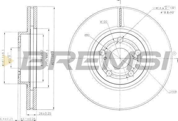 Bremsi CD7508V - Disque de frein cwaw.fr