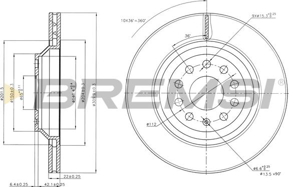 Bremsi CD7503V - Disque de frein cwaw.fr