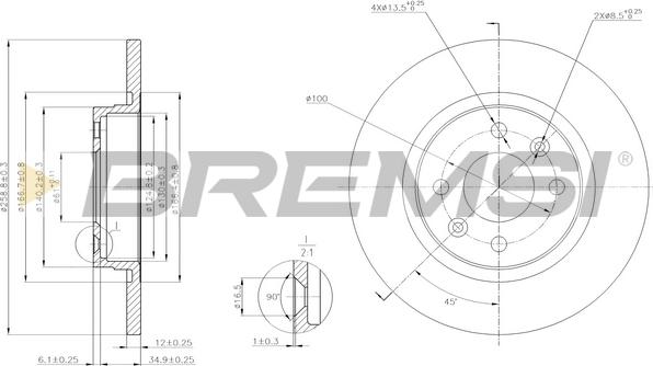 Bremsi CD7502S - Disque de frein cwaw.fr