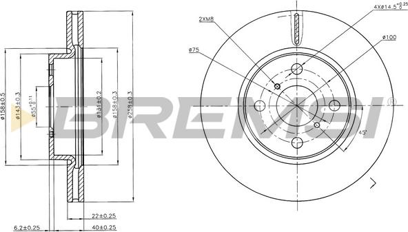 Bremsi CD7587V - Disque de frein cwaw.fr