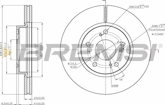 Bremsi CD7539V - Disque de frein cwaw.fr