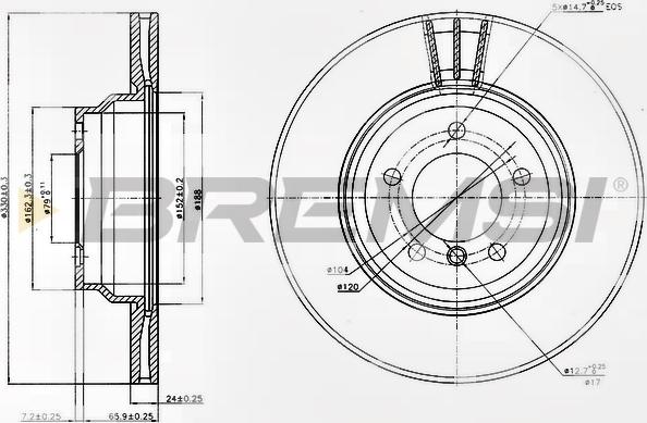 Bremsi CD7535V - Disque de frein cwaw.fr