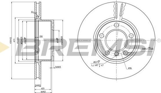 Bremsi CD7536V - Disque de frein cwaw.fr