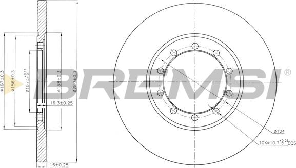 Bremsi CD7537S - Disque de frein cwaw.fr