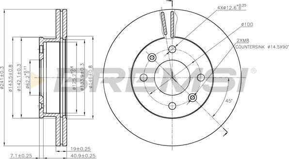 Bremsi CD7529V - Disque de frein cwaw.fr