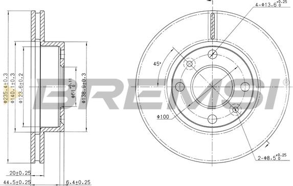 Bremsi CD7521V - Disque de frein cwaw.fr