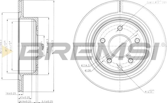 Bremsi CD7579V - Disque de frein cwaw.fr