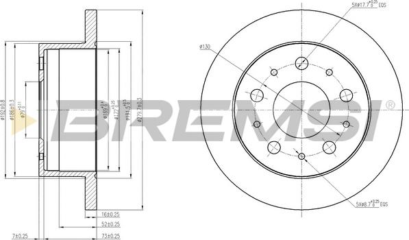 Bremsi CD7574S - Disque de frein cwaw.fr