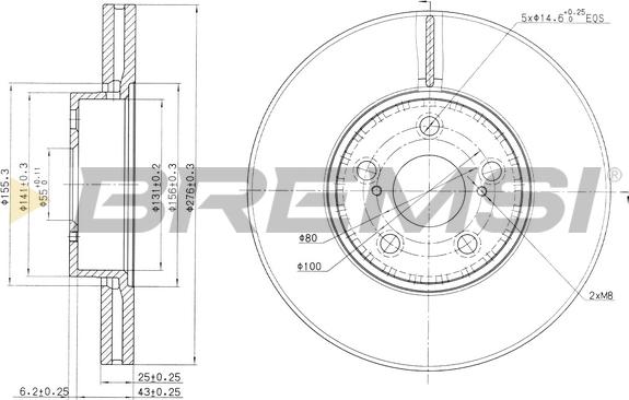 Bremsi CD7575V - Disque de frein cwaw.fr